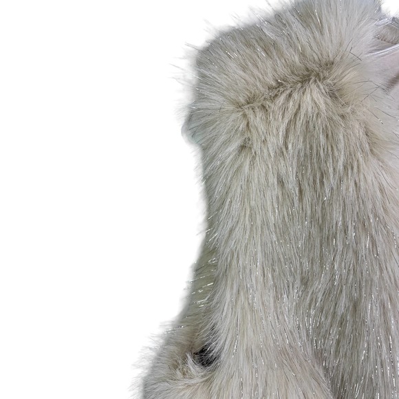 Dylan Women's Vest Sleeveless Coat Gold Silver Luxury Faux Fur Open Front S - Picture 5 of 8